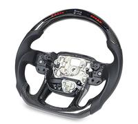 Volante de Carreras de Cuero Perforado, Luz de LED, Volante de Coche