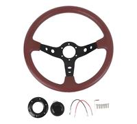 Volante de carreras de PU de 14 pulgadas, volante de coche con botón de bocina, volante deportivo de estilo de carrera con marco de aluminio para adaptador de buje de 6 orificios,