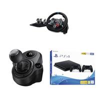 Volante de carreras Logitech G29 + palanca de cambios Driving Force + consola PlayStation 4 (500 GB, negra, delgada, chasis F) incl.