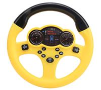 Volante de Coche Eléctrico para Niños, Juguete Educativo con Efecto de Luces de Sonido, Desarrollo de Habilidades Motoras para Niños Mayores de 3 Años (Yellow)