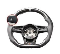 Volante De Fibra De Carbono, Compatible con Audi A3 8Y A4 B9 S3 S4 S5 A5 RS3 RS4, Se Puede Equipar con Botones Y Levas De Cambio(5- RS logo)