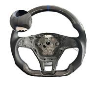Volante de fibra de carbono personalizado compatible con Volkswagen Golf MK7 TSI TDI Manual, accesorios para coche(Without paddle hole blue)