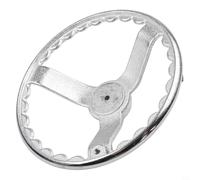 Volante de mano cromado de hierro fundido con 3 radios para máquinas herramientas, CNC y para impresora 3D, anillo interior ondulado, resistente al aceite y al calor, transmisión mecánica precisa de