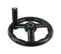 Volante de plástico de 3 radios para fresadora, torno y amoladora - 125 mm/200 mm/100 mm/160 mm de diámetro, mango giratorio, negro (18 x 200 mm)