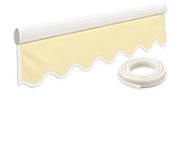 Volante de Recambio para Toldo de Terraza, Faldón Frontal Ondulado de Poliéster Hidrorrepelente con Cordón, Cenefa Decorativa para Toldo Retráctil de Balcón Jardín Porche y Fachada(Yellow,9.8FT)