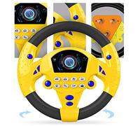Volante de Simulación Eléctrica para Niños, Juguete con Luces, Sonidos y Música para el Aprendizaje Temprano y el Desarrollo de Habilidades Motoras Finas (Rosa, Azul, Rosa)
