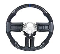 volante del coche Compatible Con Ford Para Mustang 2010 2011 2012 2013 2014 Volante De Fibra De Carbono Para Coche Accesorios De Rueda De Carreras Perforados(Blue Stitch)