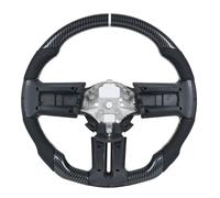 volante del coche Compatible Con Ford Para Mustang 2010 2011 2012 2013 2014 Volante De Fibra De Carbono Para Coche Accesorios De Rueda De Carreras Perforados(White Stitch)