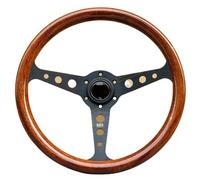 Volante Deportivo de Coche Clásico 14 Pulgadas, Madera, Plato Modificado (Black)