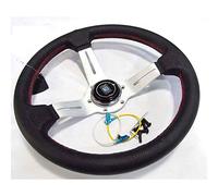 Volante Deportivo Universal, Volante De Carreras Carreras Deporte Diseño 330mm 13inch Color Plata habló Deep Dish cuero verdadero del volante de sintonización Deriva