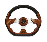 Volante Deportivo Universal, Volante De Carreras Universal 13 "320mm Racing Sports Car Rueda de dirección con botón cuerno fibra carbono(Wood)