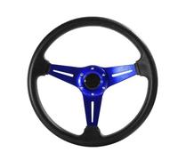 Volante Deportivo,Volante Coche Deportivo Volante deportivo de 350 mm/14 pulgadas aluminio + PU for simulación derrape y juego carreras(Blue)