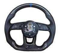 Volante Deriva Compatible Con Para A3 A4 A5 B9 Base De Volante De Fibra De Carbono Perforada Con Logotipo S/RS, Base Plana, Modificación De Accesorios Para Coche(With RS LOGO)