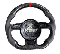 Volante Deriva Compatible Con Para A3 A4 B8 A5 S3 S4 S5 Volante De Fibra De Carbono Con Fondo Plano Y Semiperforado, Accesorios Para Coche(No logo with hole)