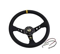 Volante Desplazado MODIFICACIÓN DEL COCHE VIETARIO DEPORTIVO Universal 14 pulgadas / 35 0MM PVC Ruedas de dirección de cuero auto racing Volante Deportivo (Color : C)