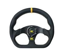 Volante Desplazado Universal D-Forma Volante Modificado Racing 13 pulgadas 320mm Cuero Flat Drift Rally Coche Sport juego Simulado Volante Coche Deportivo (Color : YELLOW)