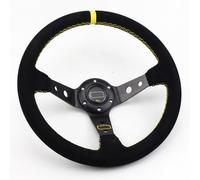 Volante Desplazado,Volante Coche 14 pulgadas negras de broche de racimiento de maíz negro Rally universal Rally Drift Sport Wheel us(Dark Grey)