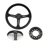 Volante Desplazado, Volante Coche Adaptador de aluminio 24 orificios para la modificación ruedas dirección Conjunto 70 mm Racing Game Placa DIY Piezas(Steering Wheel SetA)