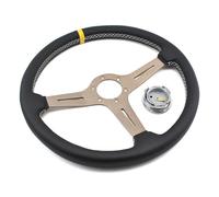 Volante Desplazado, Volante Coche De coche 15 pulgadas for carreras, deportes, todoterreno, universal, cuero gran diámetro, accesorios(2)