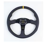 Volante Desplazado, Volante Coche Universal 14Inch 350mm Racing Sport Wheel Vining Wheeling con logo(Black Yellow)