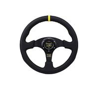 Volante Desplazado, Volante Coche Universal 14Inch 350mm Racing Wheel Vining usando el logo(Black Red)