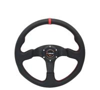 Volante Desplazado Volante deportivo con estilo for coche, Universal, 14 pulgadas, 350MM, retroadaptación de aluminio, modificado, rojo, amarillo(PVC-RED)