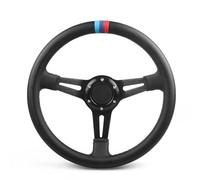 Volante Desplazado,Volante Deportivo,Volante Coche Volante de Carreras de 13,5 Pulgadas de Cuero de Microfibra con Costuras en Tres Colores, Apto for Coche.