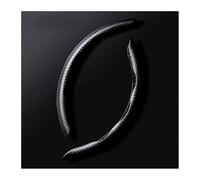 Volante Funda Coche para Funda Antideslizante Volante Coche 2 Mitades Accesorios Antideslizantes Silicona Fibra Carbono 38 Cm 15 Pulgadas Fundas Protector(2PCS Black)