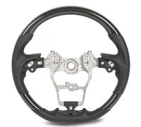 Volante Hydro Dip de cuero perforado con diseño de fondo redondo de repuesto para Sienna XL40 2021 Highlander XU70 2020 ABS cuero napa costuras negras (Patrón de fibra de carbono)