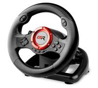 Volante Indeca Jinshu V GTR 23cm Multiplataforma con Pedales y Vibración