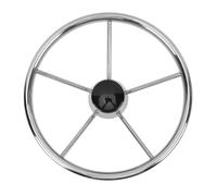Volante marino de acero inoxidable de 13,5 pulgadas, 5 radios, inclinación de 25°, con cubierta central y mango, acabado pulido brillante, resistente a la intemperie, ideal para barcos, yates, lanchas