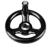Volante Negra de 12 Mm X 100 Mm Manivela de Rueda de Mano Manija de Máquina de Volantes Redonda de 3 Radios con Manija Giratoria para Fresadora de Torno Madera