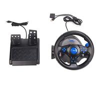 Volante para Juegos con Pedal, Rotación de 180 Grados Volante de Carreras de Juego Multifuncional 3 en 1 Volante de Carreras de Fuerza de Conducción Compatible con PS2, PS3, PC
