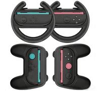 Volante para Juegos Joy-Con Set Ergonómico de 4 Piezas Negro Accesorios - nintendo switch racing, mandos mario kart