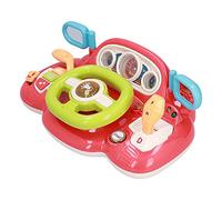 Volante para Niños con Faros Intermitentes, Hermosos Esquemas de Colores, Mejora la Sensación de Dirección para Niños a Partir de 3 Años, Material ABS (Volante CY-7076A (Chino IC) Rojo)