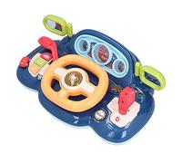 Volante para Niños con Faros Intermitentes, Hermosos Esquemas de Colores, Mejora la Sensación de Dirección para Niños a Partir de 3 Años, Material ABS (Volante CY-7076A (Chino IC) Azul)