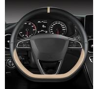 Volante Protector Cuero Microfibra Volante Coche para Seat para Tarraco para Arona para Ateca para Ibiza para Toledo Protector(Beige,D)