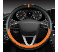 Volante Protector Cuero Microfibra Volante Coche para Seat para Tarraco para Arona para Ateca para Ibiza para Toledo Funda del Volante(Orage,O)