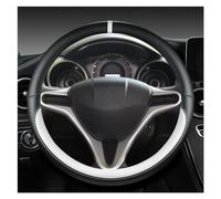 Volante Protector Protector Cuero PU Volante Coche Accesorio para Jazz para City 2009-2013 para Insight 2010-2014 para Civic 2004-2014 Funda Volante Protector(Blanco)