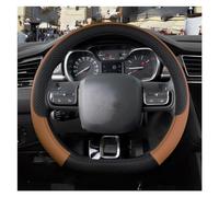 Volante Protector Protector Volante Coche 9 Colores Antideslizantes Cuero PU para Citroen para C3 para Picasso para Aircross para Lumiere para Pluriel DS3 DS5 Funda Volante Protector(D Shape Brown)