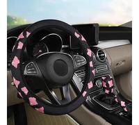 Volante Protector Volante Coche Sin Anillo Interior Manija Freno Mano Cambio Marchas Funda del Volante(Pink)