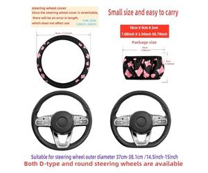 Volante Protector Volante Coche Sin Anillo Interior Manija Freno Mano Cambio Marchas Funda del Volante(Azul)