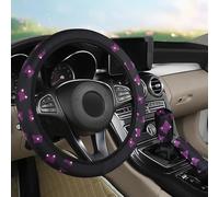 Volante Protector Volante Coche Sin Anillo Interior Manija Freno Mano Cambio Marchas Protector(Púrpura)