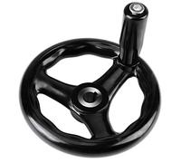 Volante, Rueda de Mano, Nimoa 12 * 125 mm Negro redondo 3 radios Volante para fresadora de torno