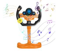 Volante simulado | Juguete de educación temprana eléctrica con soporte | Controlador de conducción portátil simulado | Juguete del volante de simulación vertical para niños pequeños, niño, regalo de e