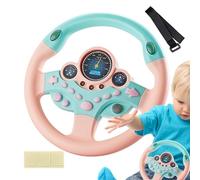 Volante simulado para niños - Juguete electrónico giratorio con luces musicales | Volante interactivo, divertido accesorio de aprendizaje para la simulación de automóviles, actividad de juego