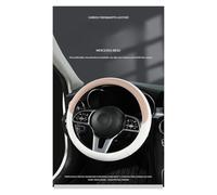 Volante Universal 15 Pulgadas Antideslizante Cuero Perforado Protector para Volante Coche Cálido En Invierno Y Fresco Verano Funda del Volante(Pink)