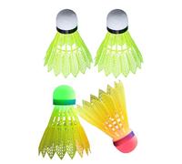 Volantes de bádminton con luz LED, paquete de 4 unidades, nailon de alta visibilidad, equipo de entrenamiento resistente al viento para juegos nocturnos, deportes en el patio trasero y juegos casuales