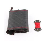 Volantes de Coche Funda De Microfibra Volante para Elysee para Peugeot 301 2013 2014 2015 2016 Color Negro Volante Coche(Red Thread)