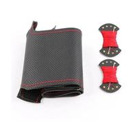 Volantes de Coche Funda De Volante De Piel Microfibra Negra para Peugeot 308 2014 2015 2016 2017 2018 2019 2020 Accesorios Interiores. Volante Coche(Red Thread)
